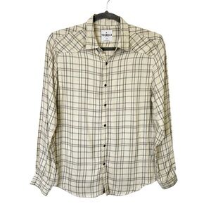 YoungLA Santa Cruz Pearl Snap Button Down Shirt Men’s Size Large Beige Check